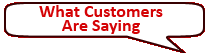 Speech balloon with the text: What Customers Are Saying